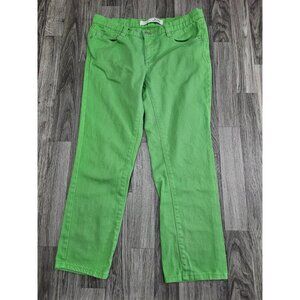 (3/$35) Joe Fresh Pants Womens 4 Green Slim Fit Cropped Casual Stretch Denim